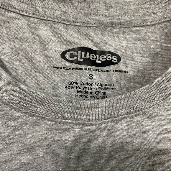 Clueless gray short sleeve tee shirt top #whatever size small - Picture 5 of 5